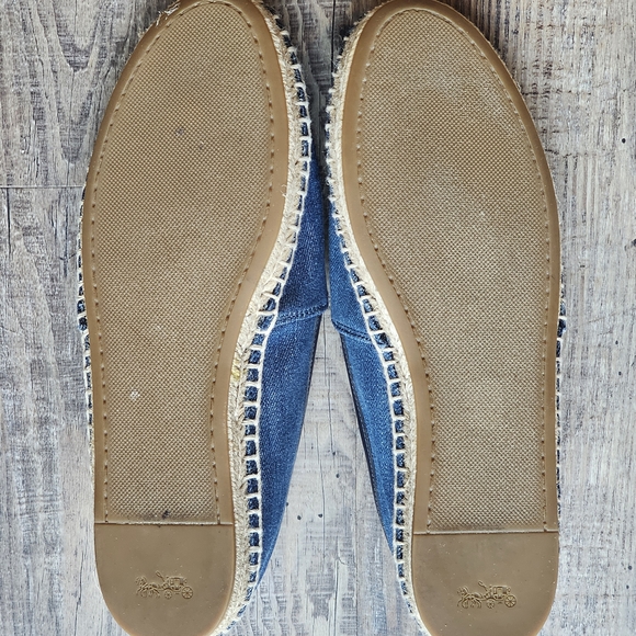 Women Coach Blue Espadrilles with Logo Embroidery - Picture 4 of 6